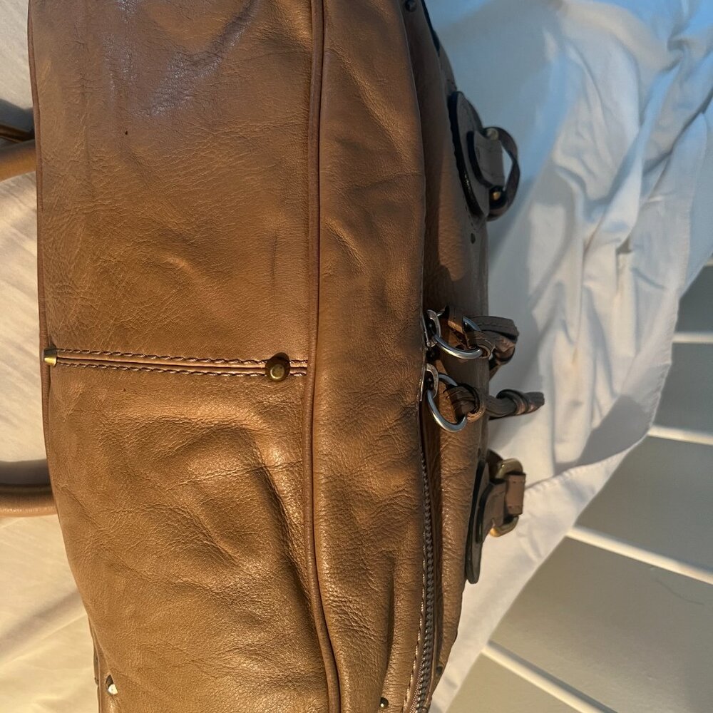 Chloe Tan Leather Satchel with Gold Hardware - Picture 9 of 9